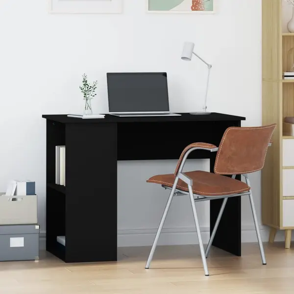 Gossi birou, negru, 100x55x75 cm, lemn prelucrat