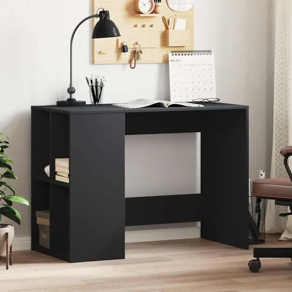 Gossi birou, negru, 102x50x75 cm, lemn prelucrat
