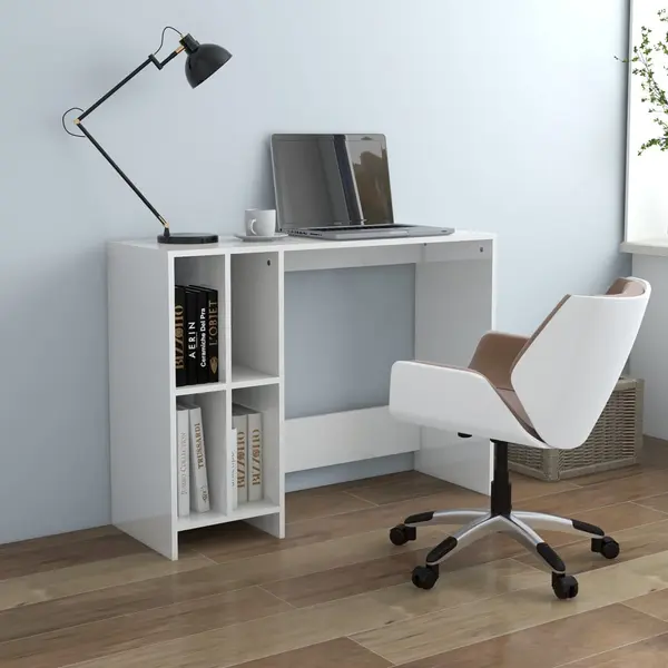 Gossi birou notebook, alb extralucios, 102,5x35x75 cm, pal