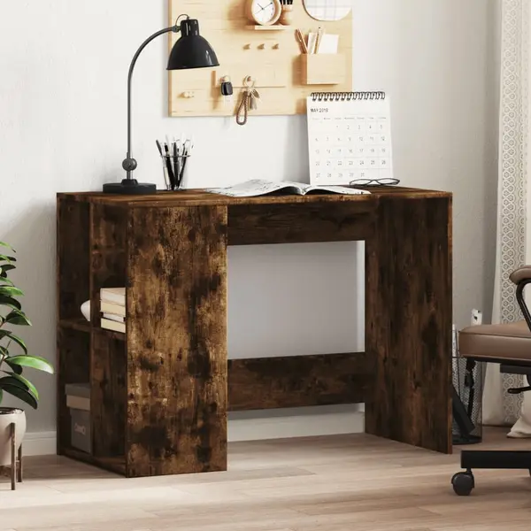 Gossi birou, stejar afumat, 102x50x75 cm, lemn compozit