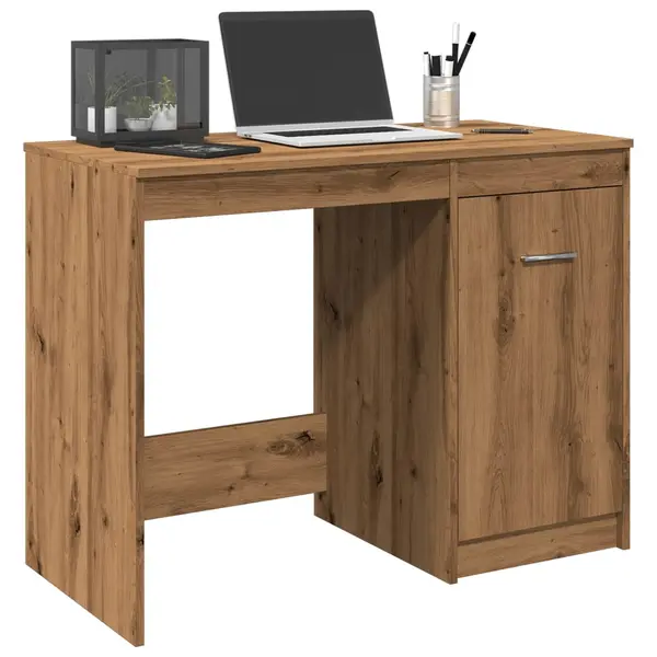 Gossi birou, stejar artizanal, 100x50x76 cm, lemn prelucrat