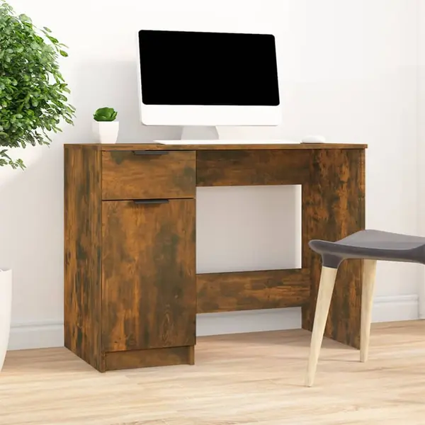 Gossi birou, stejar fumuriu, 100x50x75 cm, lemn compozit