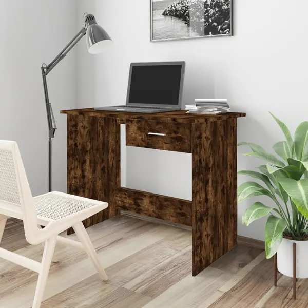 Gossi birou, stejar fumuriu, 100x50x76 cm, lemn prelucrat