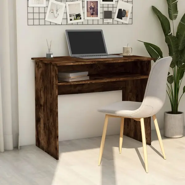 Gossi birou, stejar fumuriu, 90x50x74 cm, lemn prelucrat