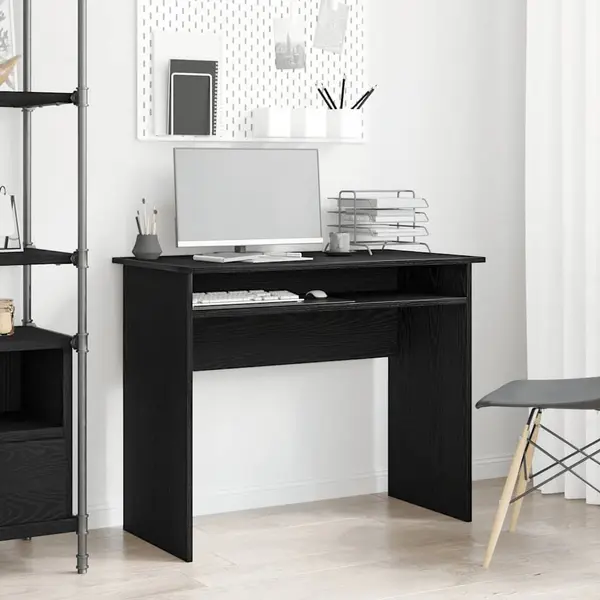 Gossi birou, stejar negru, 90x50x74 cm, lemn prelucrat