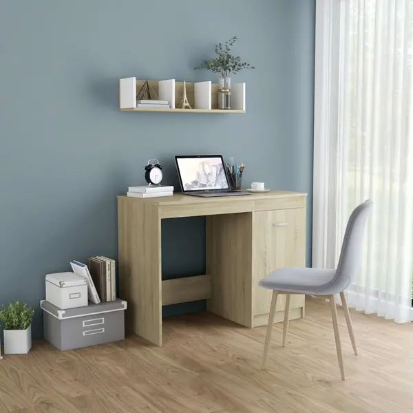 Gossi birou, stejar sonoma, 100x50x76 cm, lemn prelucrat