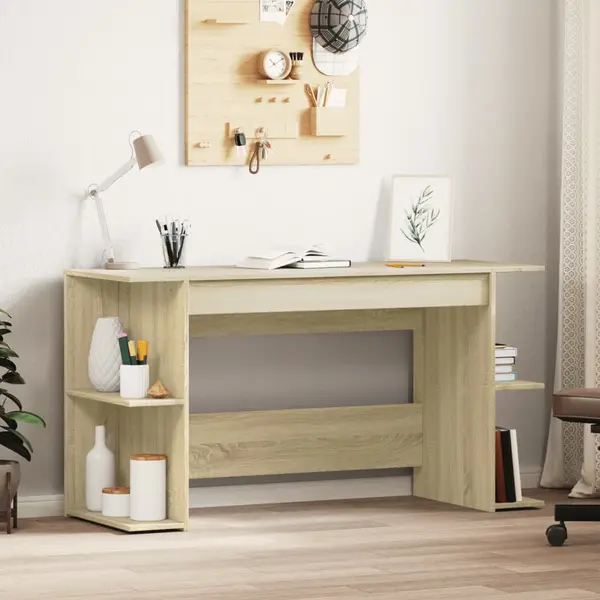 Gossi birou, stejar sonoma, 140x50x75 cm, lemn compozit