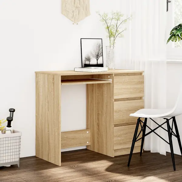 Gossi birou, stejar sonoma, 90x45x76 cm, lemn prelucrat