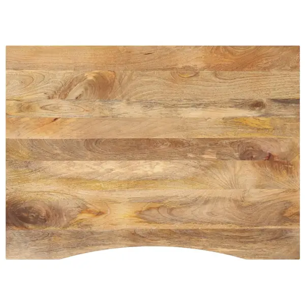 Gossi blat birou cu decupaj curbat 100x80x2,5cm lemn masiv mango brut