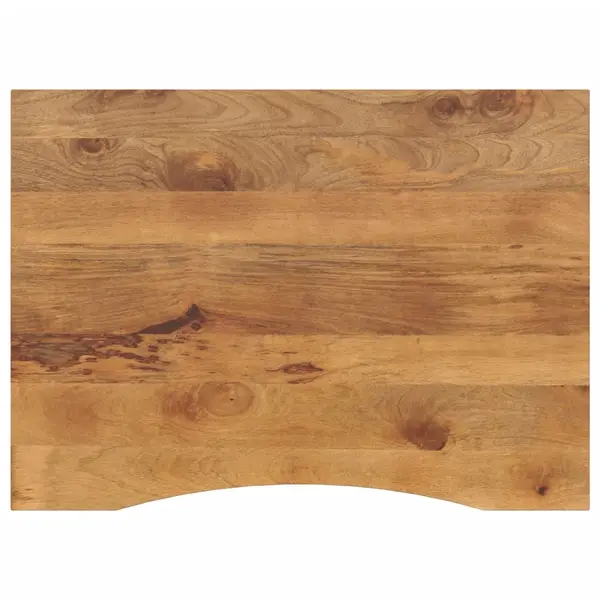 Gossi blat birou cu decupaj curbat 100x80x2,5cm lemn masiv mango brut