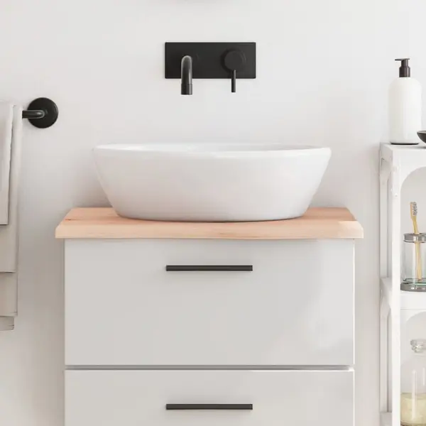 Gossi blat de baie, 60x60x2 cm, lemn masiv netratat