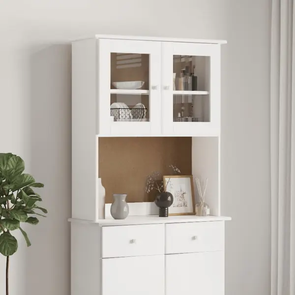 Gossi blat de comoda „alta”, alb, 77x30x92 cm, lemn masiv de pin