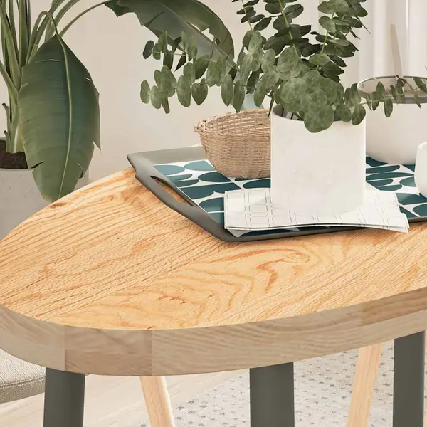Gossi blat de masa 100x50x4 cm lemn masiv de stejar oval
