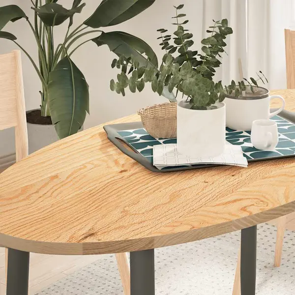 Gossi blat de masa 120x60x2 cm lemn masiv de stejar oval