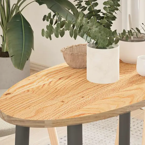 Gossi blat de masa 80x40x2 cm lemn masiv de stejar oval