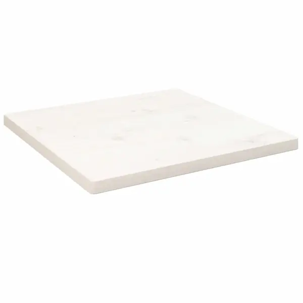Gossi blat de masa, alb, 40x40x2,5 cm, lemn masiv de pin, patrat