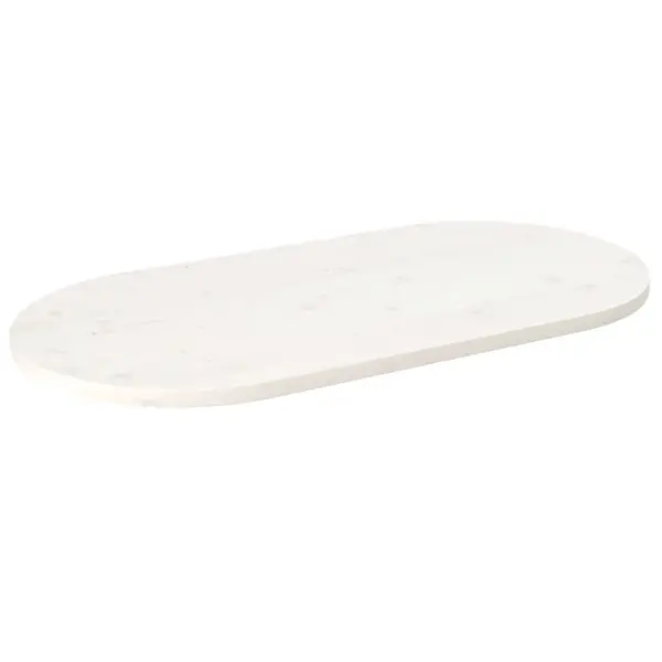 Gossi blat de masa, alb, 90x45x2,5 cm, lemn masiv de pin, oval