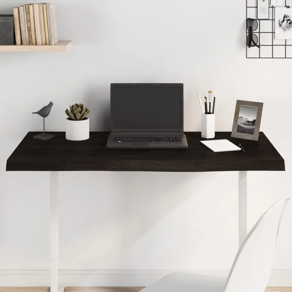 Gossi blat de masa maro 100x50x(2-4) cm, lemn masiv stejar tratat