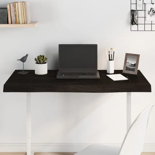Gossi blat de masa maro 100x60x(2-6) cm, lemn masiv stejar tratat