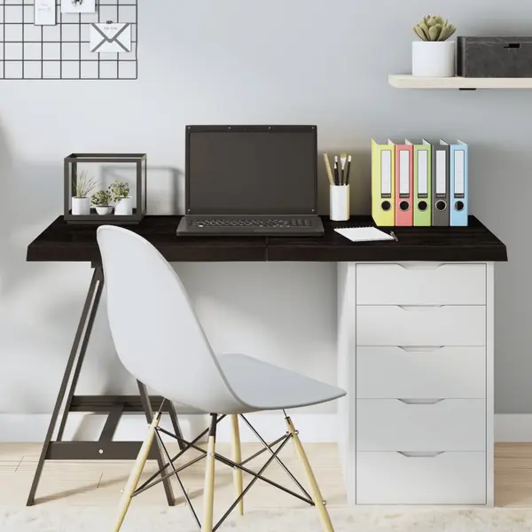 Gossi blat de masa maro 120x60x(2-4) cm, lemn masiv stejar tratat