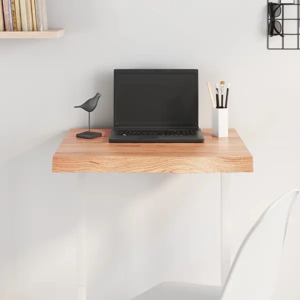 Gossi blat de masa maro 60x60x(2-6) cm, lemn masiv stejar tratat