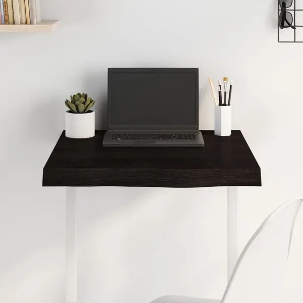Gossi blat de masa maro 60x60x(2-6) cm, lemn masiv stejar tratat