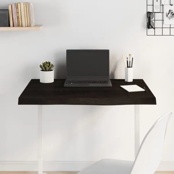 Gossi blat de masa maro 80x60x(2-4) cm, lemn masiv stejar tratat