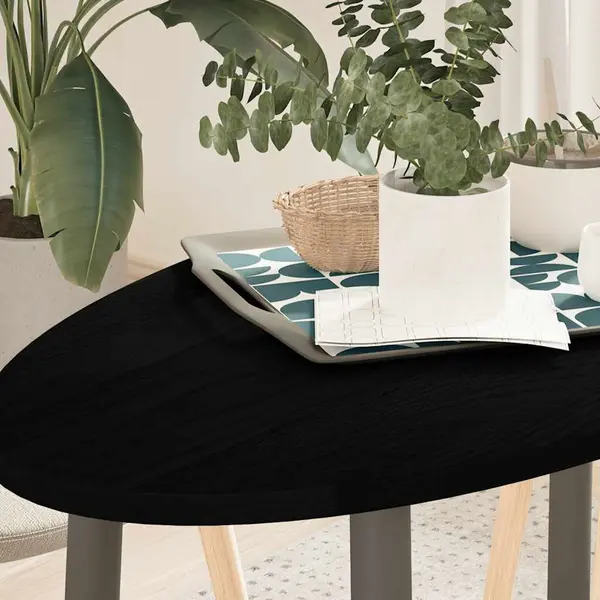 Gossi blat de masa maro inchis 100x50x2 cm lemn masiv de stejar oval