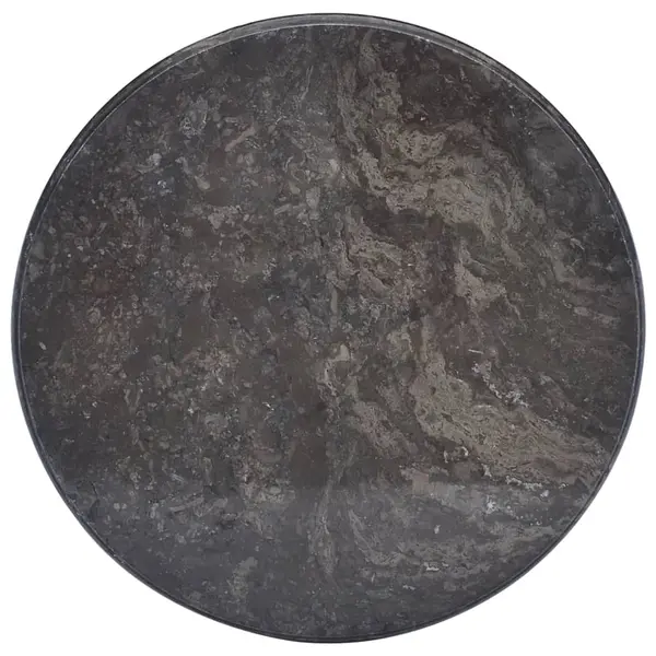 Gossi blat de masa, negru, Ø50x2,5 cm, marmura