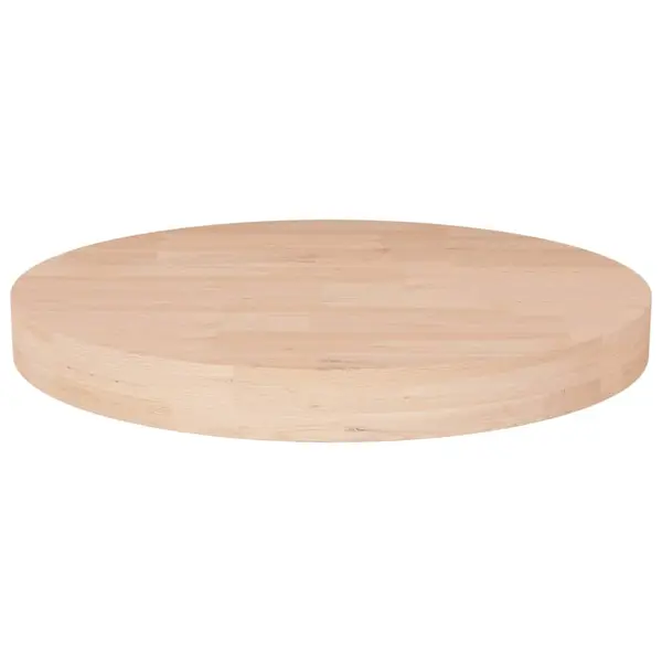 Gossi blat de masa rotund, Ø50x4 cm, lemn masiv stejar netratat