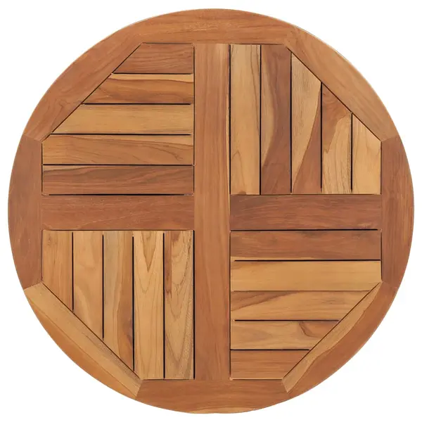 Gossi blat de masa rotund, 70 cm, lemn masiv de tec, 2,5 cm