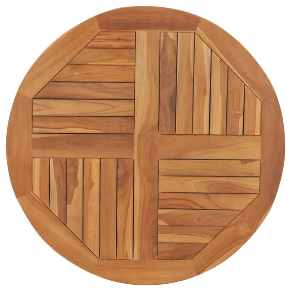 Gossi blat de masa rotund, 80 cm, lemn masiv de tec, 2,5 cm