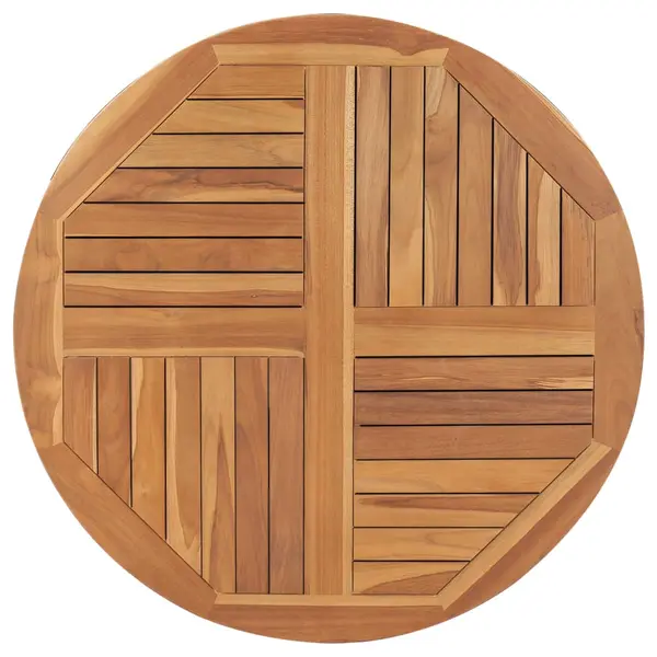 Gossi blat de masa rotund, 90 cm, lemn masiv de tec, 2,5 cm