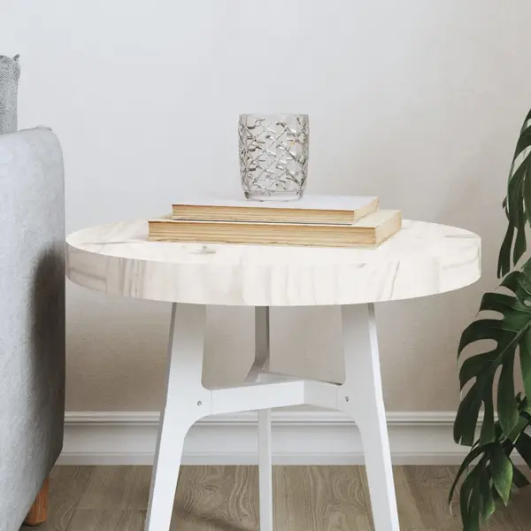 Gossi blat de masa rotund, alb, Ø40x3 cm, lemn masiv de pin