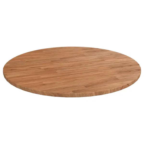 Gossi blat de masa rotund maro deschis Ø70x1,5 cm lemn stejar tratat