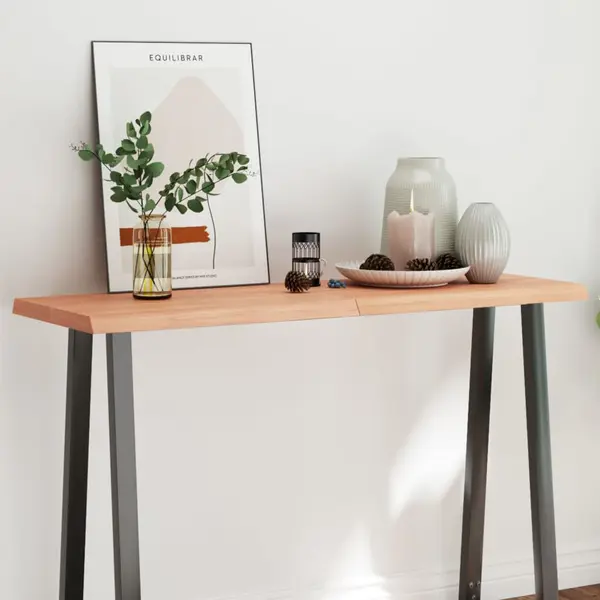 Gossi blat masa, 120x40x(2-4) cm, maro, lemn tratat contur organic
