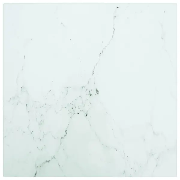 Gossi blat masa alb 30x30 cm 6 mm sticla securizata design marmura