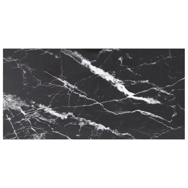Gossi blat masa negru 100x50 cm 6 mm sticla securizata design marmura