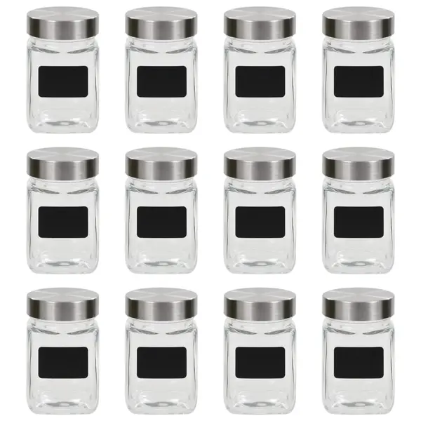 Gossi borcane de depozitare cu eticheta, 12 buc., 300 ml
