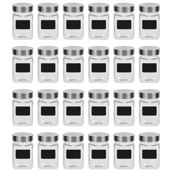 Gossi borcane de depozitare cu eticheta, 24 buc., 300 ml