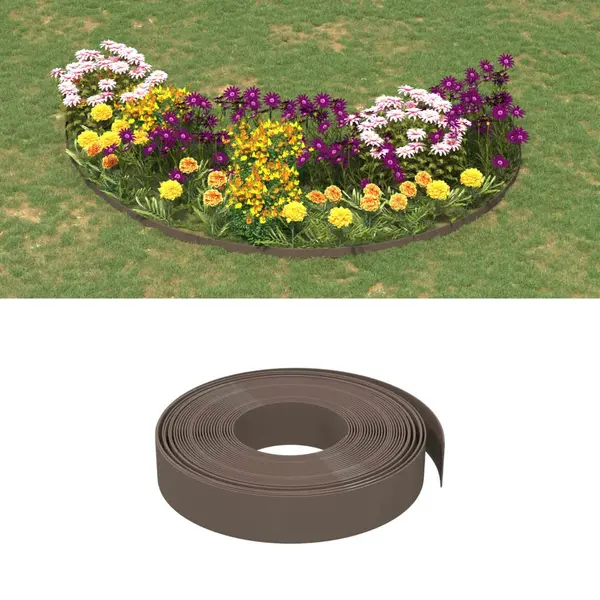 Gossi bordura de gradina, maro, 10 m 10 cm, polietilena
