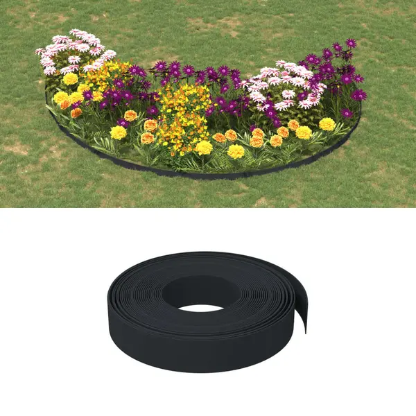 Gossi bordura de gradina, negru, 10 m 10 cm, polietilena