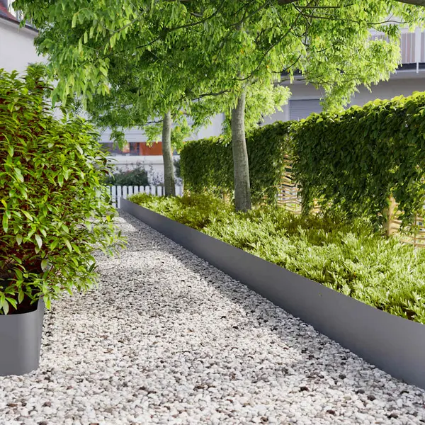 Gossi borduri de gazon 10 buc antracit 25x103 cm otel laminat la rece