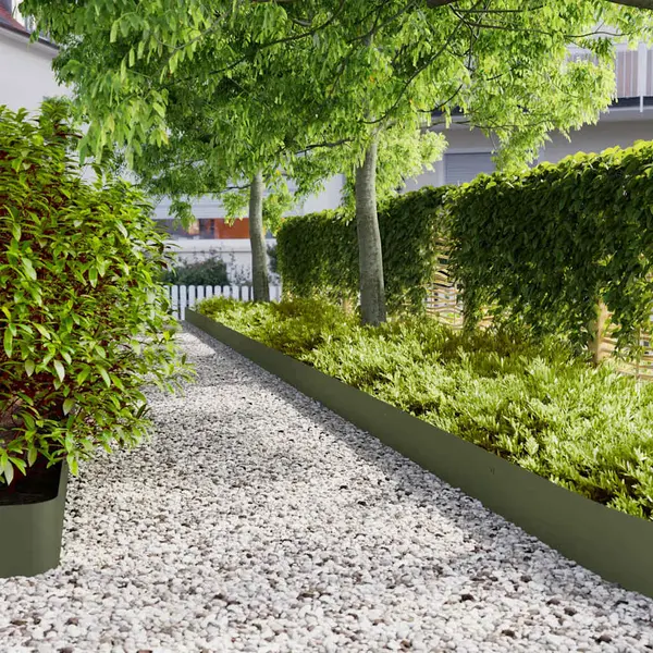 Gossi borduri de gazon 10 buc verde olive otel laminat la rece