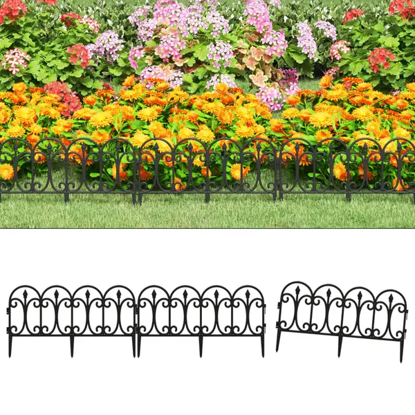 Gossi borduri de gazon, 17 buc., negru, 10 m, pp