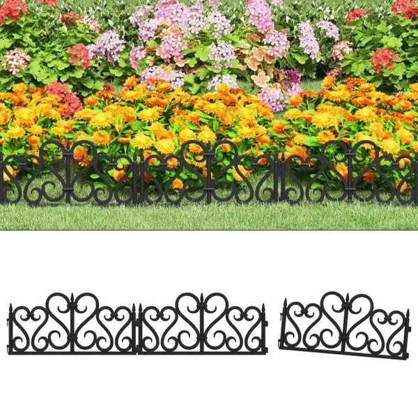 Gossi borduri de gazon, 17 buc., negru, 10 m, pp