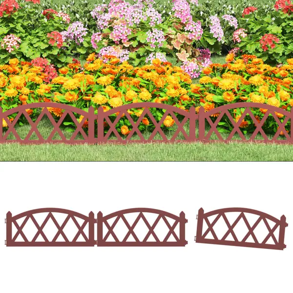 Gossi borduri de gazon, 17 buc., rosu, 10 m, pp