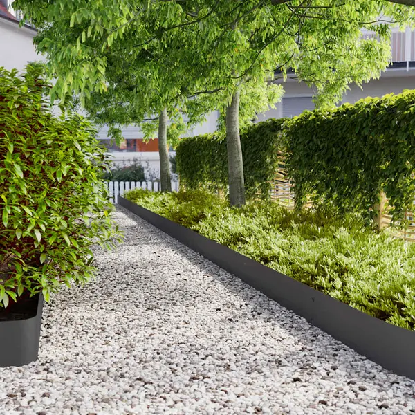 Gossi borduri de gazon 30 buc negru 20x103 cm otel laminat la rece