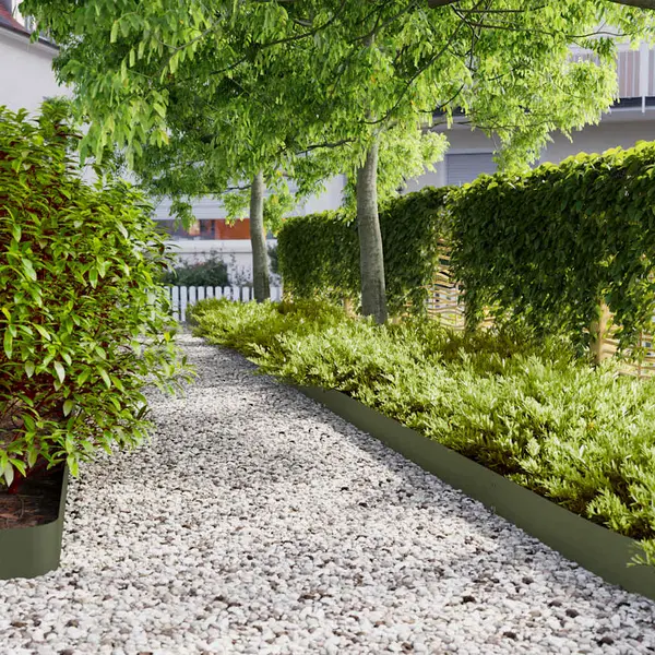 Gossi borduri de gazon 50 buc verde olive otel laminat la rece