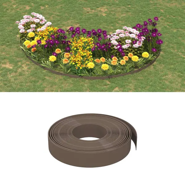 Gossi borduri de gradina, 5 buc, maro, 10 m 10 cm, polietilena